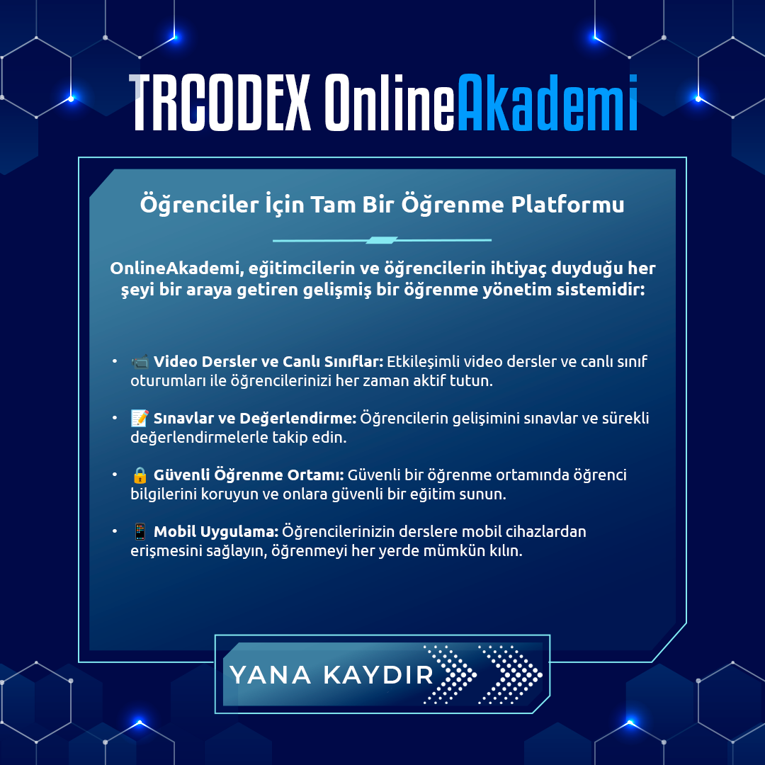 OnlineAkademi - Online Eğitim - Kurs Yazılım Sistemi - Görsel 3